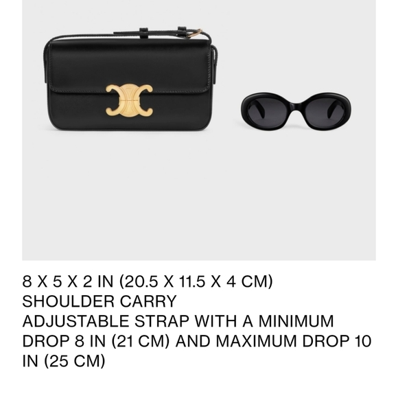 CELINE Triomphe Leather Claude Shoulder Bag NEW - Picture 10 of 16